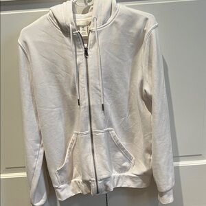 H&M White Full-Zip Hoodie